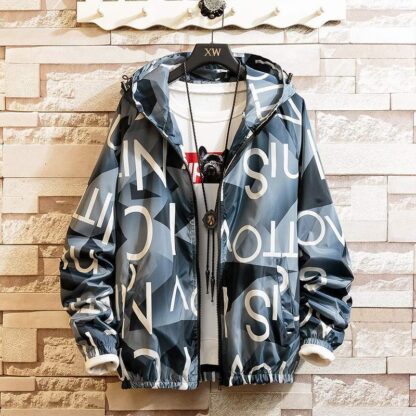Men Casul Streetwear Hooded Printing Coats - Image 2
