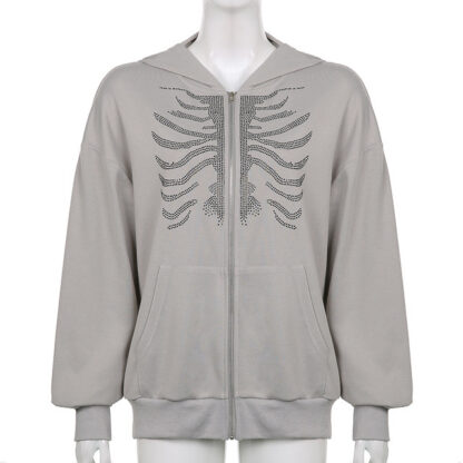 Butterfly Pattern Rhinestone Zipper Streetwear - Image 8